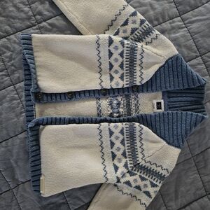 Janie and Jack Blue and Cream Cardigan